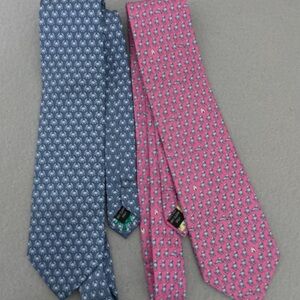 Nola Couture 100% Silk Ties - Blue Boiled Crab & Pink Dog House